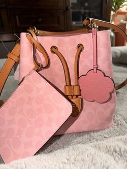Coach Rowan Bucket Bag In Signature Canvas With Charms