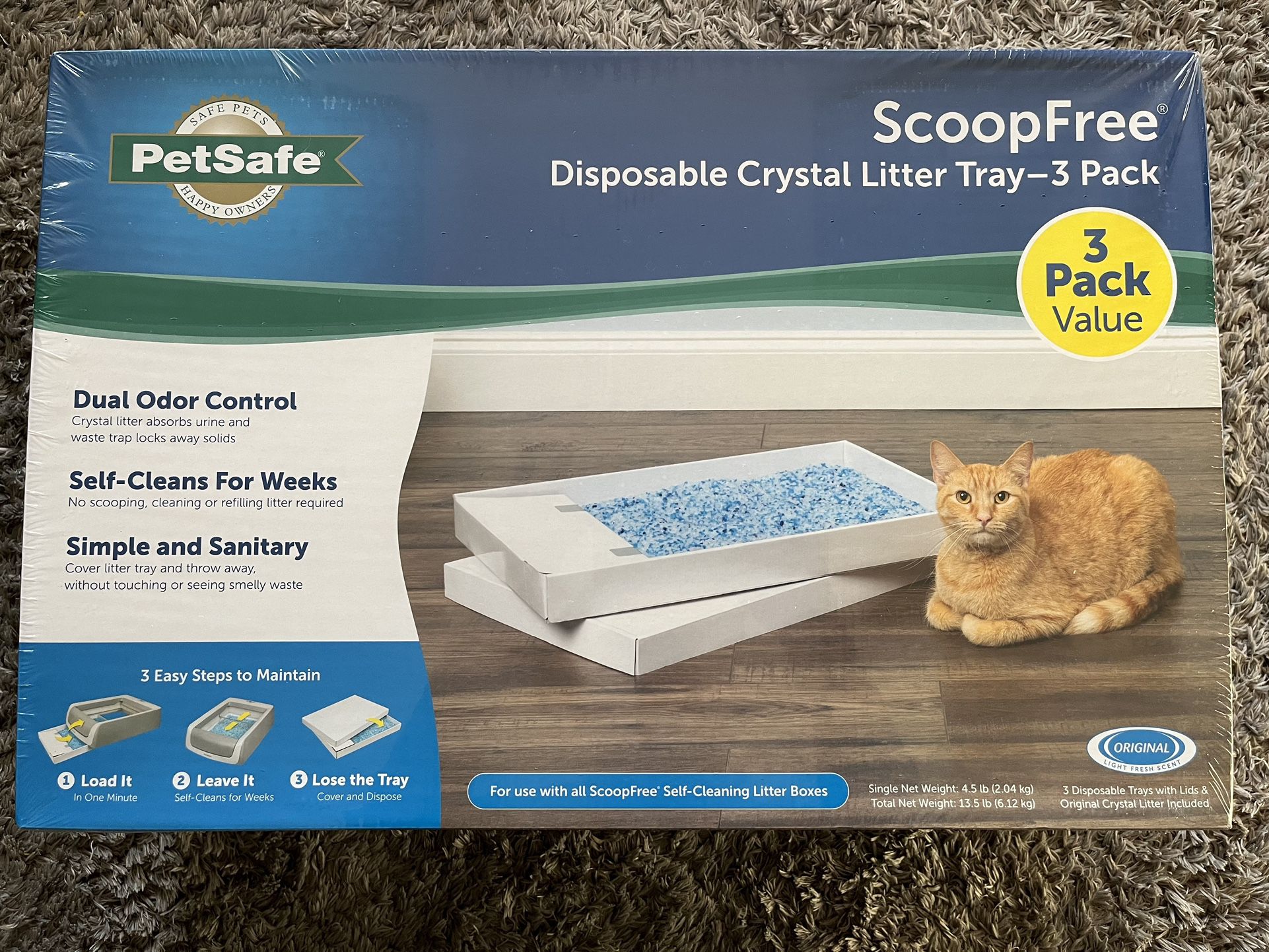 PetSafe Scoop Free Disposable Crystal Litter Tray - 3 Pack