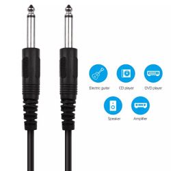 Guitar Cable Black Audio Cable for Electric Guitar Bass Keyboard 10 ft long W5J6