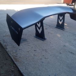 Carbon Fiber Spoiler -Universal (59") w / NRG arrow cut out stands and large end plates