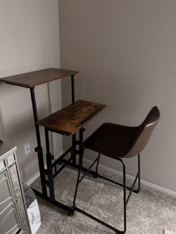Stand And Sit Rollable Desk, Adjustable