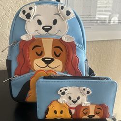 Disney Parks Loungefly - Disney Dogs (BACKPACK AND WALLET) (NEVER USED)