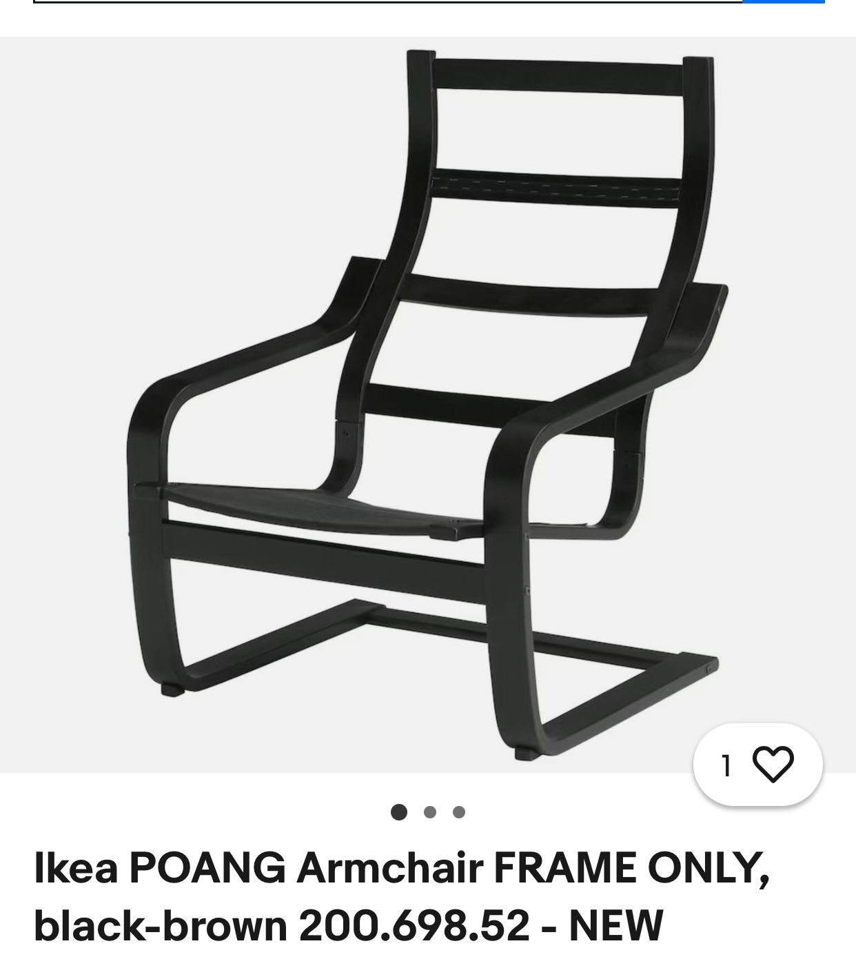 IKEA Poang Wooden Armchairs -2 - With A Black Cushion