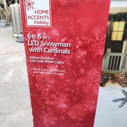 Snowman Cool White Lights Yard Decor 