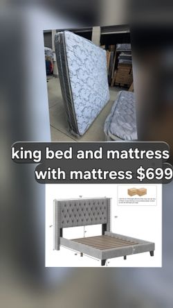 King bed with mattress pillow top 699