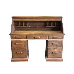 Vintage Oak Roll-Top Desk