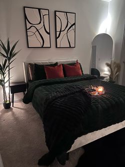 Queen size bed frame and queen size mattress