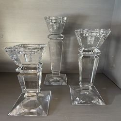 3 Heavy Crystal Candle Holders (Purchased for $400 Total on Wayfair) - Price Includes All 