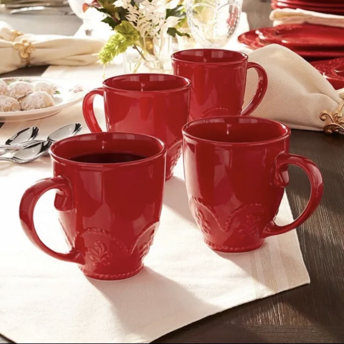 Princess House Marbella Ruby Coffee Mugs (3527) / Tazas Para Cafe Marbella Ruby