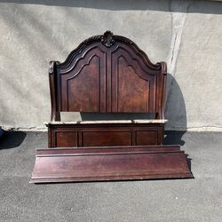 Antique Solid Wood Queen Size Bed Frame