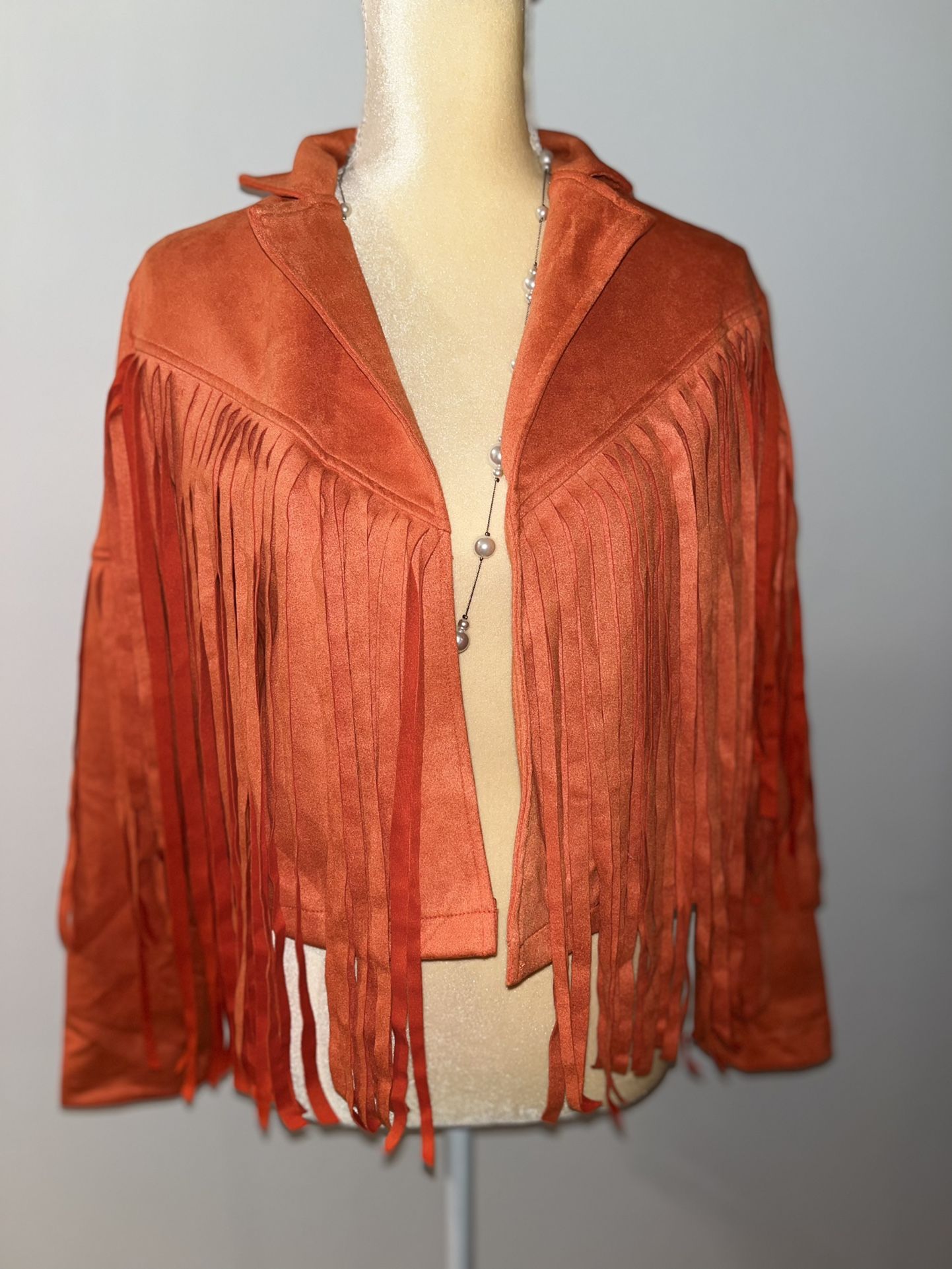 Fringe Suede Crop Jacket
