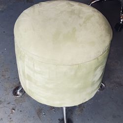 Light Green Velour Storage Stool