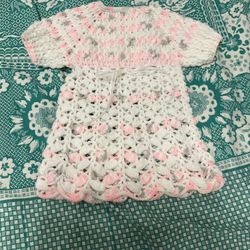 Two elegant high quality handmade crochet baby girl dresses age 12 to 24 months $35 each