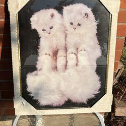White Kittens wall art print