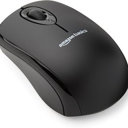 Amazon Basics 3-Button USB Wired Mouse with Responsive Tracking, Plug & Play, Compatible with Windows and Mac, Black
