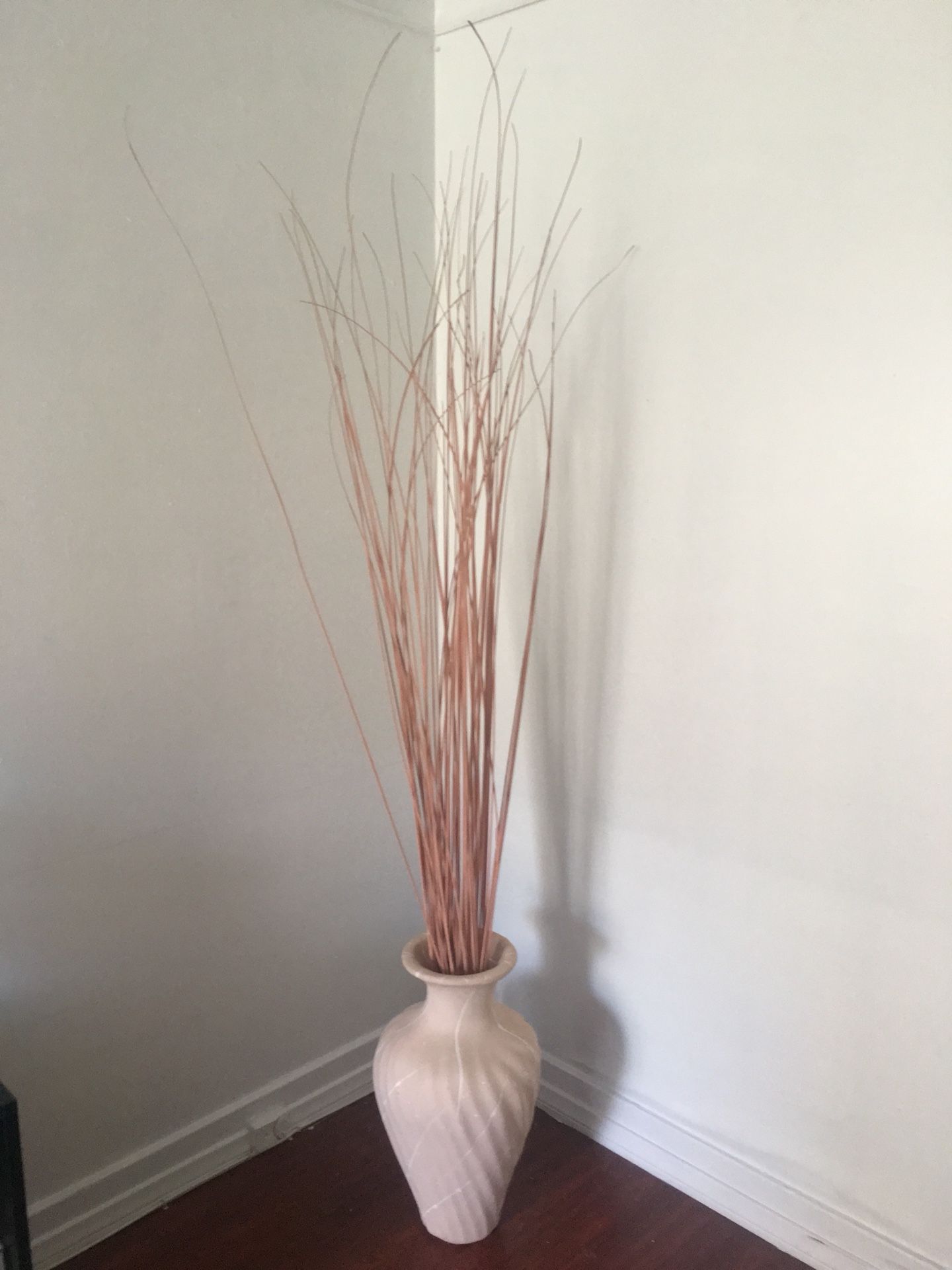 Art Deco floor vase with wooden sticks