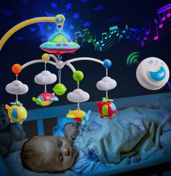 Baby Musical Crib Mobile With Hanging Rotating Toys