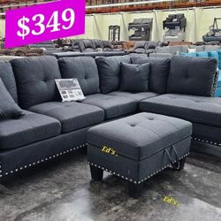 BRAND NEW 3PCS SECTIONAL SOFA SET WITH OTTOMAN AND ACCENT PILLOW INCLUDED $349