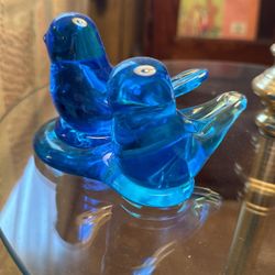 Vintage Glass Bluebirds Of Happiness 