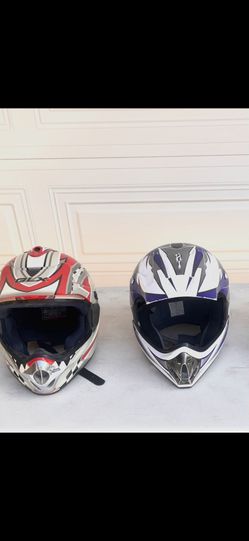 Motocross helmets.