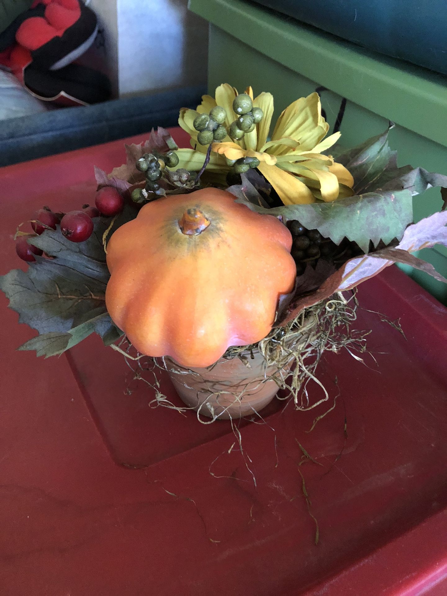 Fall Floral Arrangement In a Flower Pot