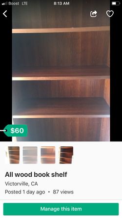 All wooden bookshelve