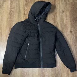 DKNY Men's Quilted Performance Hooded Bomber Jacket