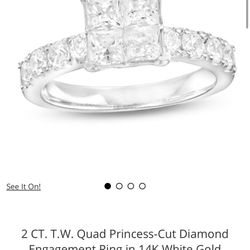  Princess-Cut Diamond Engagement Ring