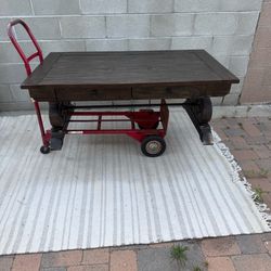 Sedona Rustic Dark Wood Coffee Table with Drawers Wooden Farmhouse