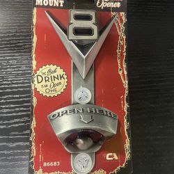 NEW - V8 Engine Metal Silver Wall Mount Bottle Opener - Bar Office 
