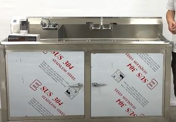 60 ins Portable Food Truck Station 4 compartment sink PO60-4