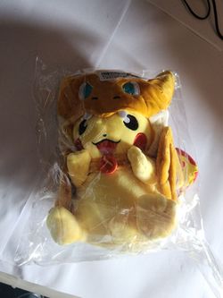 Pikachu Mega Evolution Poncho Plushies - Charizard X, Y & Slowbro