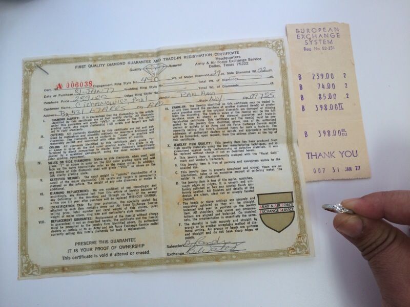 1977 vintage white gold diamond engagement ring