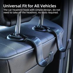 Amooca Car Seat Headrest Hook 4 Pack Hanger Storage Organizer Universal for Hand