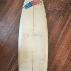 BRIAN BULKLEY 7'6" Vintage Pin Tail Surfboard 