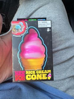 Nee Doh Nice Cream Cone Squishy Toy Pink - Brand New - IN HAND