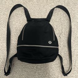 Black/silver Lululemon Mini Backpack 