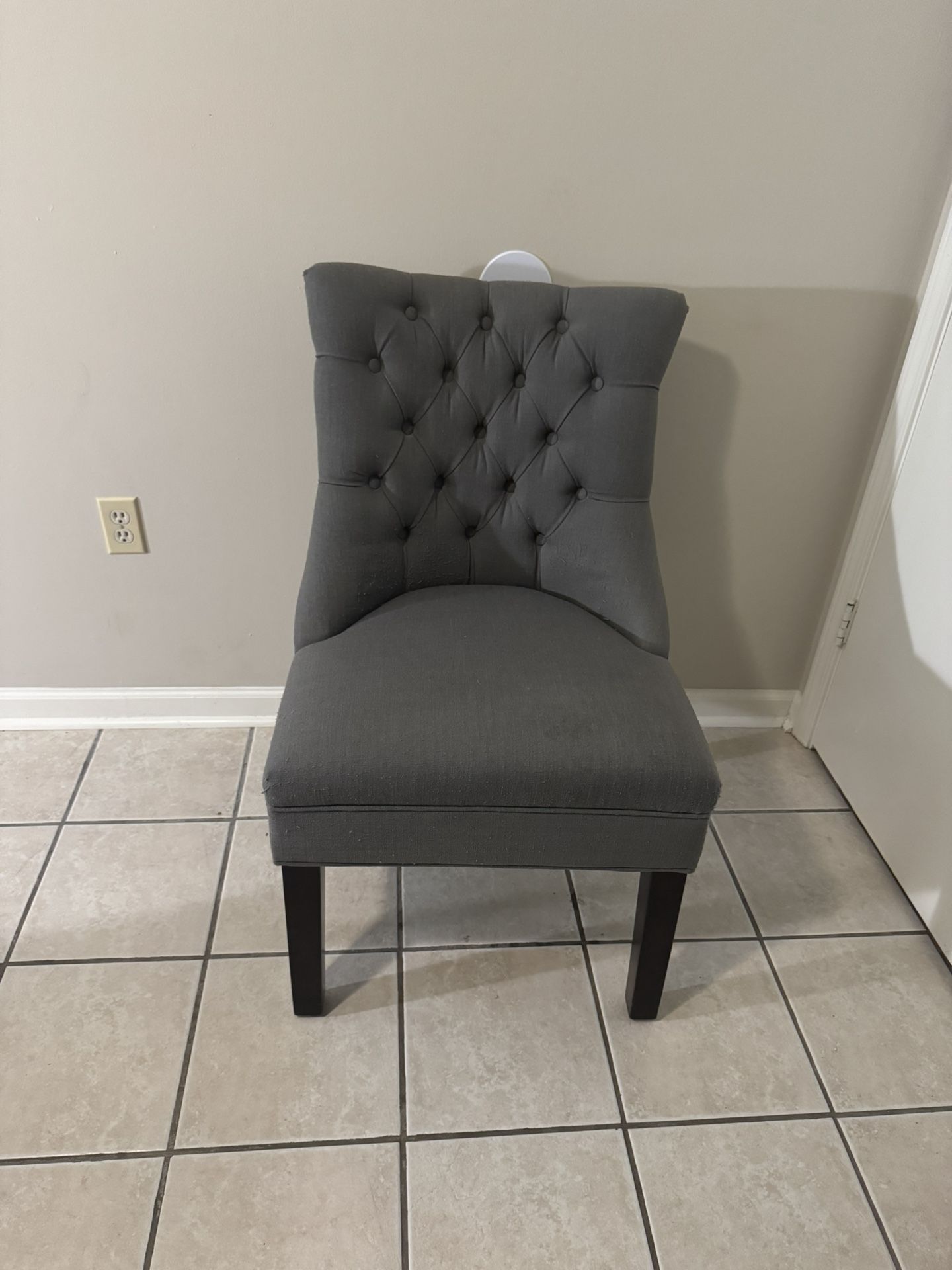 Wooden Grey Cushioned Chair
