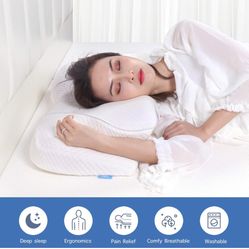 Hokeki Cervical Memory Foam Pillow with Unique Ergonomic Design Shape(, Contoured Neck Pillow for Neck and Shoulder Pain Relief, Orthopedic Pillow f