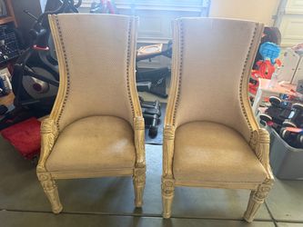 Pair of High-Back Accent Arm Chairs