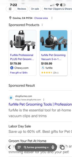 Furme Grooming Vacuum for pets