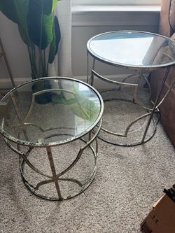 2 Glass end tables