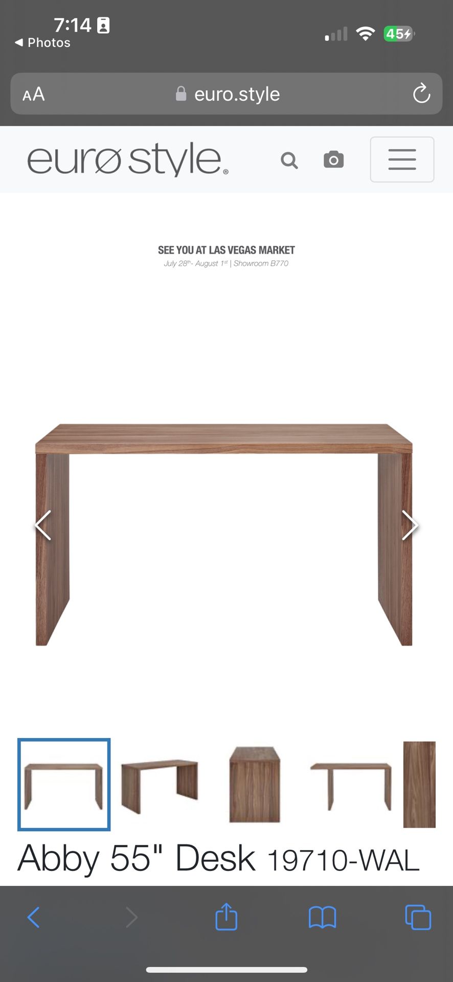 Abby 55" Desk 19710-WAL