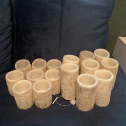 Fake Wood LED Candle Set