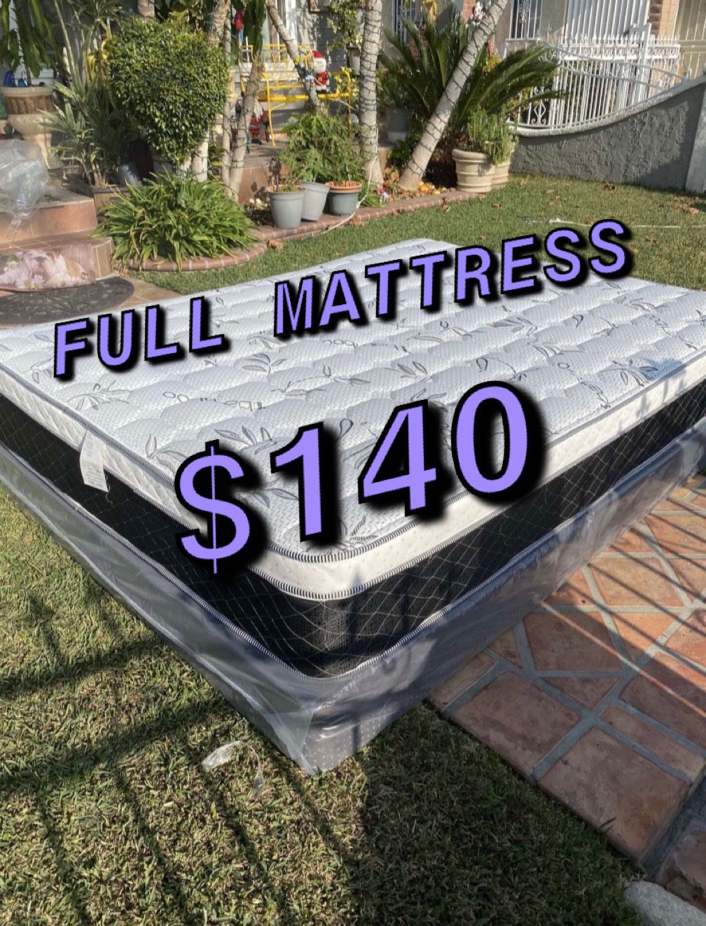 HOUSEHOLD   BRAND NEW PILLOW TOP MATTRESSES ✅ COLCHONES NUEVOS PILLOW TOP 💯‼️   QUEEN SIZE $150 ❌ $210 With Box Spring   FULL SIZE $140❌ $200 With Bo