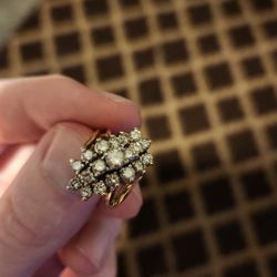 14K Gold Diamond Ring Size 7 1/2
