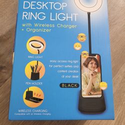 Desktop Ring Light With Wireless Charger