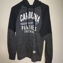 Carolina Panthers Womens Small Full Zip NFL Hoodie Sweatshirt Glitter 