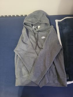 Grey Nike Fleece Hoodie Medium