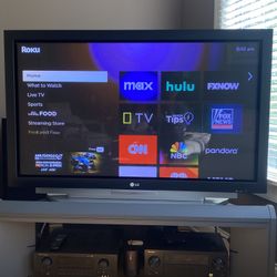 60” LG Plasma+AV Receiver+Stand